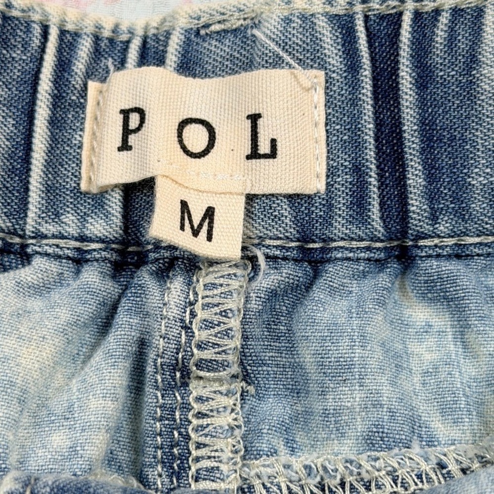 POL Clothing Patchwork Denim Maxi Skirt Acid Wash Floral Lace GWS20 Medium - Picture 4 of 7